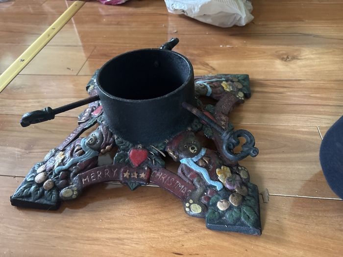 Christmas Tree Stand with bear detail