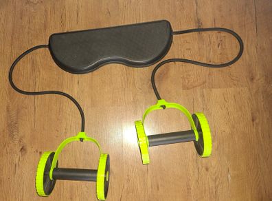 Brand NEW Double AB roller wheel with resistance band for core exercises