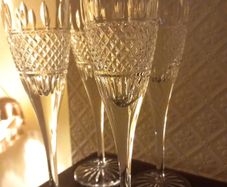 Waterford Crystal Irish  Lace Flute Glasses X 4