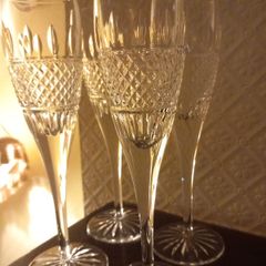 Waterford Crystal Irish  Lace Flute Glasses X 4