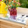 Garden Cabinet with 2 Compartments, Metal Work Surface with Edging, Natural Wood, 83 x 40 x 92 cm Image 5
