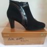 GAJA By Soffice Sogno Black Suede Ankle Boots With Design UK8 EU41 Side Zip CAN POST Image 10