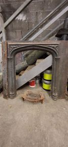 Antique Cast iron fireplaces, brass fire insert