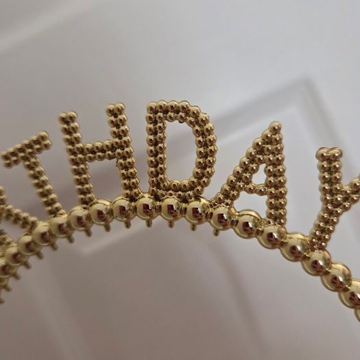 Brand new Gold beaded Happy Birthday celebration headband