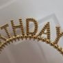 Brand new Gold beaded Happy Birthday celebration headband Image 2