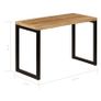 Dining Table 115x55x76 cm Solid Mango Wood and Steel Image 2
