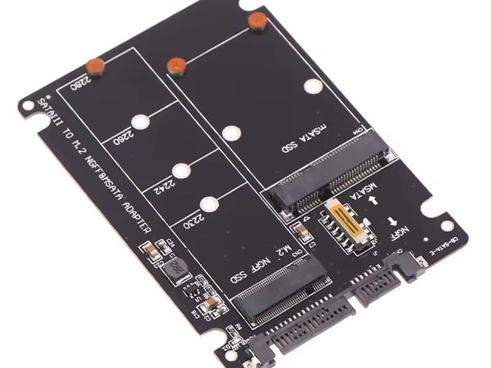 M.2 NGFF MSATA SSD to SATA 3.0 Adapter 2 in 1 Converter Card Hard Drive
