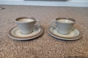 Small green tea cup and saucer set