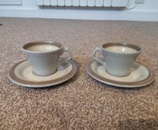 Small green tea cup and saucer set