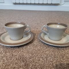 Small green tea cup and saucer set