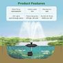Pond Floating Fountain with 2500L/H Fountain Pump, Color-Changing LED Lights, 27 FT Power Cord, 3 Spray Patterns, for Outdoor Pond Pool, Black Image 2