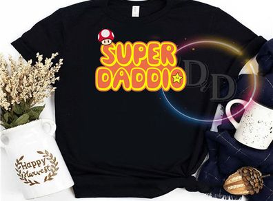 Super daddio mario funny fathers day  t shirt