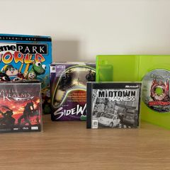 Mixed PC gaming lot: official Sidewinder controller and games, incl. big-box Theme Park World