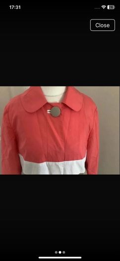 Fran & Jane dressy light jacket size 10 coral/cream/taupe