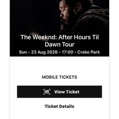 1 Ticket for The weeknd VIP Standing Croke Park (Sunday)