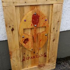 Rustic Spartan Wood Art Helmet