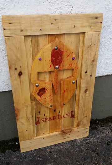 Rustic Spartan Wood Art Helmet