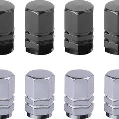 NEW SALE | 8 Pcs Aluminum Tire Valve Stem Caps Metal Car Dust Caps for Car Tyres Universal Tyre Valve Caps Car Caps with Gasket for Motorbike, Trucks, Bike, Electric Scooter, SUV, Baby Buggies