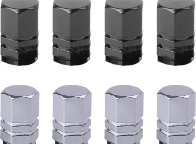 NEW SALE | 8 Pcs Aluminum Tire Valve Stem Caps Metal Car Dust Caps for Car Tyres Universal Tyre Valve Caps Car Caps with Gasket for Motorbike, Trucks, Bike, Electric Scooter, SUV, Baby Buggies