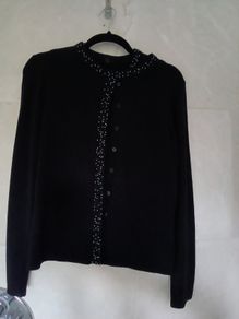 M&S black twin set cardigan and top with nice neck detail