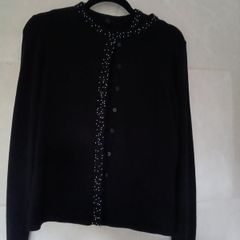 M&S black twin set cardigan and top with nice neck detail
