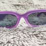 Purple Rectangle Sunglasses with Black Lenses Image 3