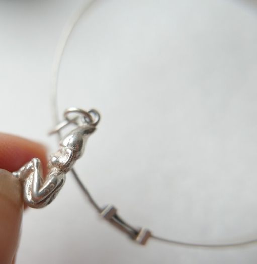 Vintage 925 Sterling Silver bangle with charm