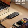 VEEKTOMX 65W Laptop Power Bank, 20000mAh Fast Charging Portable Charger Extra 100W (5ft) USB C to C Charging Cable with PD 3.0 & QC 3.0 Compatible with MacBook/iPhone/Samsung/Steam Deck/Tablet/DJI Image 2