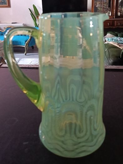 Art Deco tall uranium pitcher