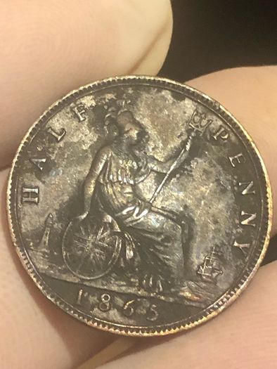 1865 Half Penny Victoria Nice grade Post included