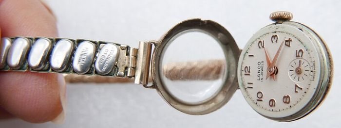 Vintage 1920s Solid 9Ct Gold 375 Lanco 15 Jewel Cased Ladies Manual Wristwatch (works well)