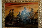 Large oil painting on board