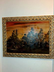 Large oil painting on board
