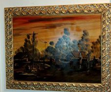 Large oil painting on board