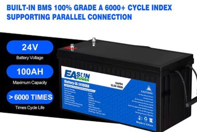 LiFePo4 Battery 100AH 100%  EVE/Great Power Cells Solar Battery 24v
