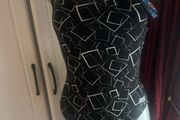 BNWT Zoggs Aqualast 100 % chlorine proof High leg Black &amp; White Sprint back swimsuit size UK12 EU40 Postage included