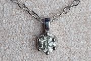 Natural Gray Diamond 0.136ct GWLAB Certified S925 Rhodium-Plated Pendant
