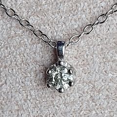 Natural Gray Diamond 0.136ct GWLAB Certified S925 Rhodium-Plated Pendant