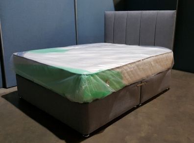 5ft King Twin Pocket Memory Mattress, Bed Base & Headboard - new/packaged