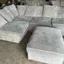 Grey corner sofa with matching footstool Image 4