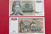 Yugoslavia  10,000 Dinara  1993. ( Uncirculated )