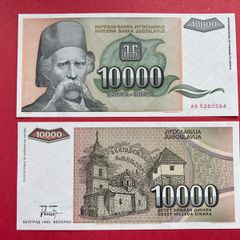 Yugoslavia  10,000 Dinara  1993. ( Uncirculated )