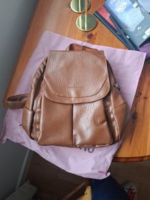 Backpack brown faux leather