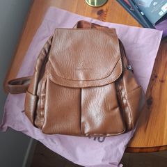 Backpack brown faux leather
