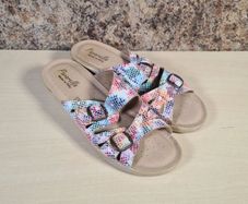 womens PAVARELLA sandals slip on flip flips 2 strap Size UK 7 EU 40 made in Italy (AT1)