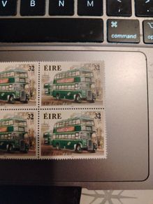 Block of 4 1993 Irish Bus stamp 32p Mint condition