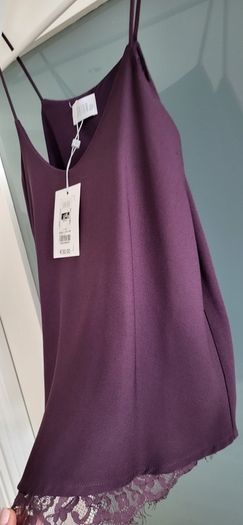 SAVIDA burgundy lace detail cami Sz 12 UK - Bnwt Rrp 30