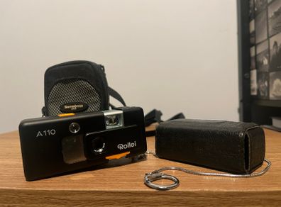 Rollei A110 film camera with case