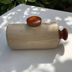 Vintage stoneware hot water bottle / bed warmer