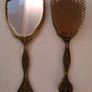 Vintage tappestry backed brush and mirror Image 10